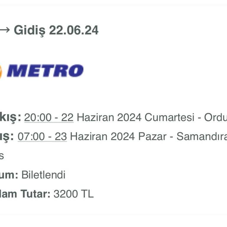Metro Turizm İademi Talebimi Oluşturmamış