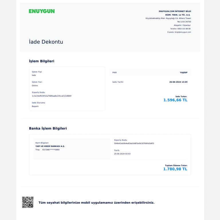 Yapı Kredi Bankası İade Edilen Ücreti Hesabıma Aktarmıyor