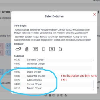 Enuygun.com'un Otobüs Varış Saati Yanlışlığı Mağduriyeti