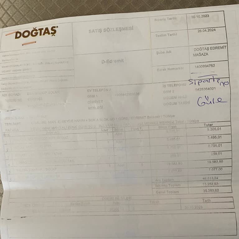 Doğtaş'tan Aldığım Mobilyalar Zamanında Teslim Edilmedi!
