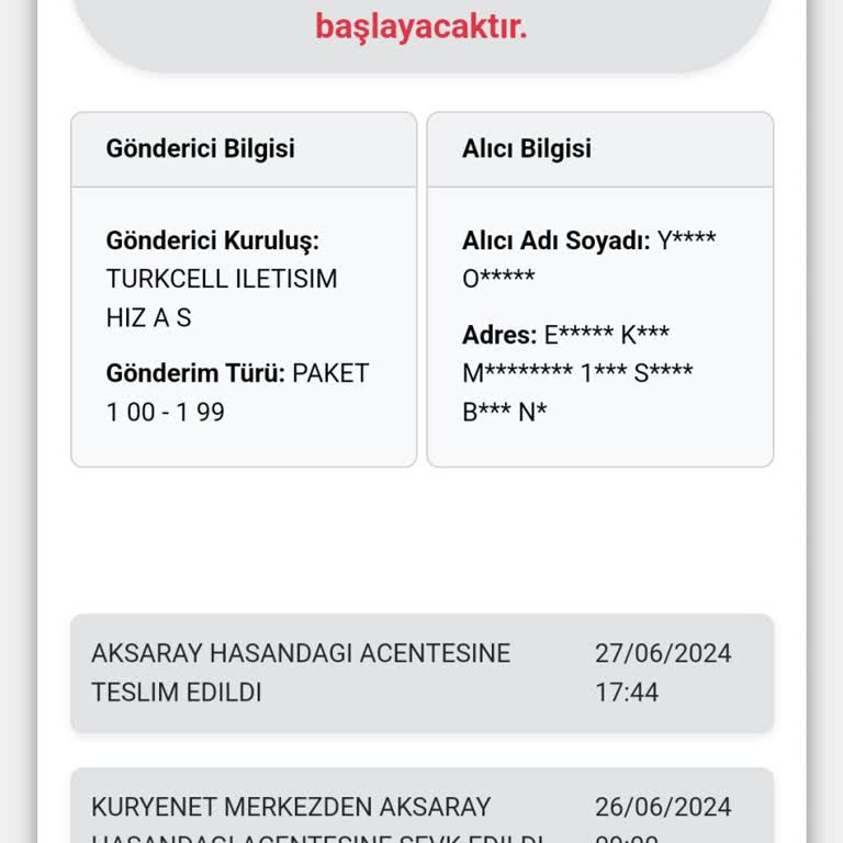 Kuryenet Kargo Teslimatında Yaşanan Gecikme Ve İletişim Eksikliği