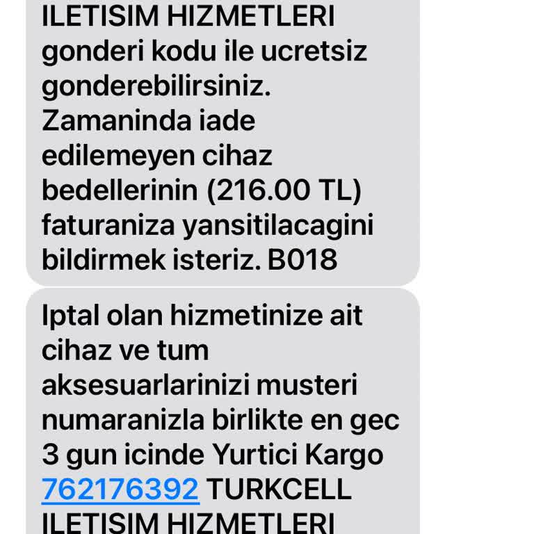 Turkcell TV+ Superonline Hizmet Sonlandırma Faturası