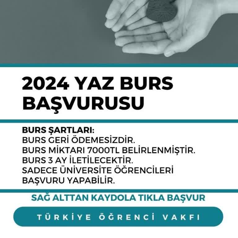 Türkiye Öğrenci Bilim Vakfı Geri Ödemesiz Yaz Bursu
