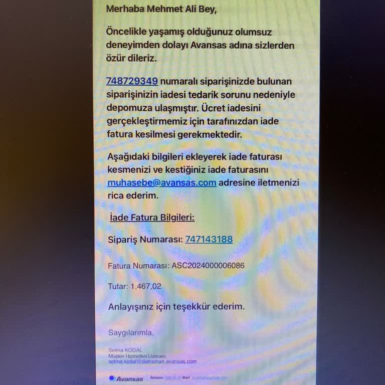 Avansas Mal Almaya İsteyip Alamadığım Süreç.