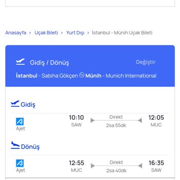 Pazarama Tatil Tek Yön Uçuşun Gidiş Geliş Uçuştan Pahalı Olması Hk.