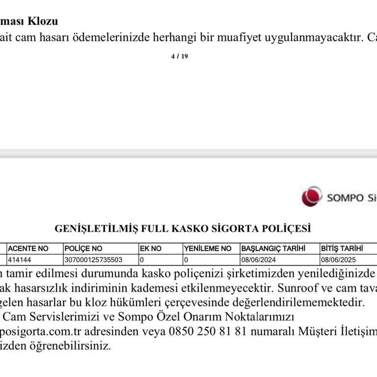 Sompo Kasko Cam Değişiminde Müşterisini Yanıltmaktadır.