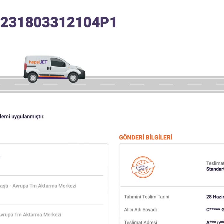 hepsiJET Teslim Edilemeyen Paketler