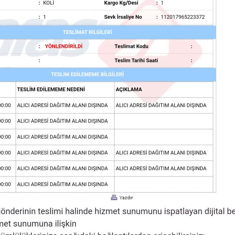 Aras Kargo Kargo Teslim Sorunu