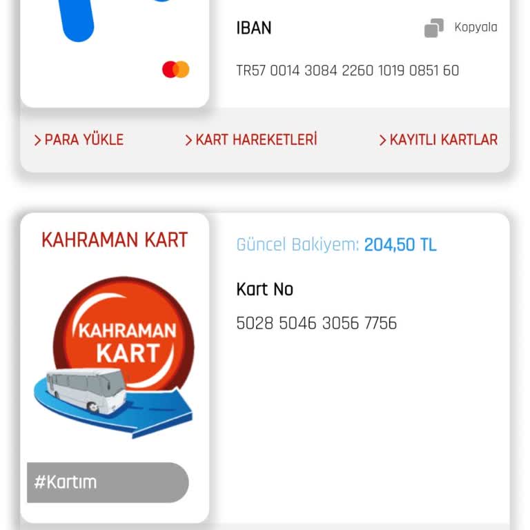 KahramanKart Online Yüklediğim Bakiyem Dolum Noktasında Gözükmüyor.