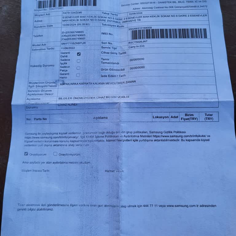 Samsung Telefon Samsung Servisinde Yaşanan Süreç Ve Garanti Sorunları