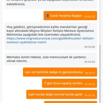 Migros Sanal Market Yanlış Gelen Ürün