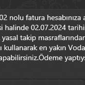 Vodafone Kurumsal Kullanmadığım Fatura Ücreti
