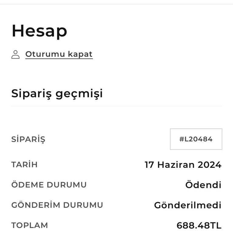 Legacy's Road Ürünüm Kargoya Verilmedi