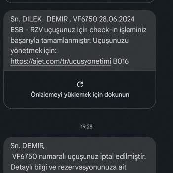 AJet (Anadolu Jet) Uçuş İptali Mağduriyet İ