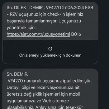 AJet (Anadolu Jet) Uçuş İptali Mağduriyet İ