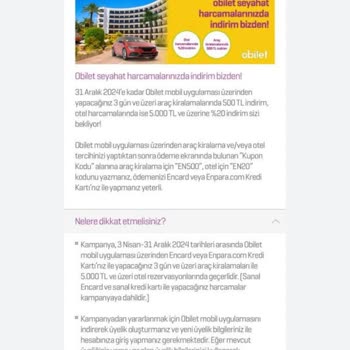 Obilet Kampanya Koşullarına Uymayan Kupon Kullanımı Sorunu