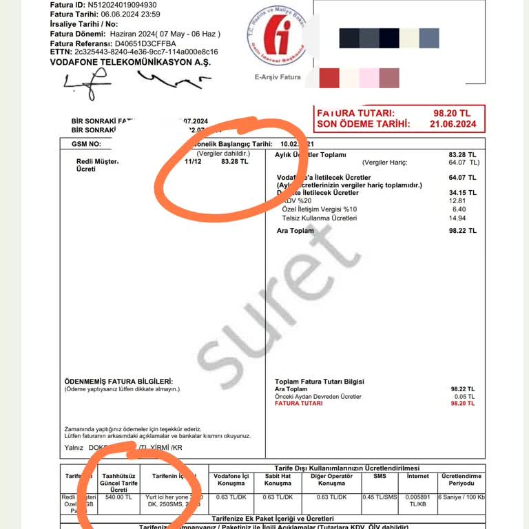 Vodafone Yüksek Zam Oranları