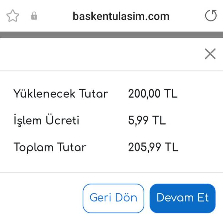 EGO Genel Müdürlüğü EGO Kart Dolumda İşlem Ücreti Kesiyor