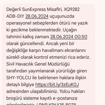 Sunexpress Hava Yolları Uçuş Gecikmeleri Ve Bilgilendirme Sorunları!
