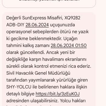 Sunexpress Hava Yolları Uçuş Gecikmeleri Ve Bilgilendirme Sorunları!
