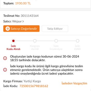 Calvin Klein Çantamın İade Onayı Süreci