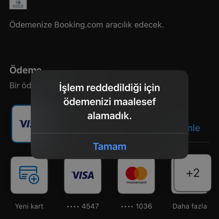 Booking Ödeme Almama Sorunu
