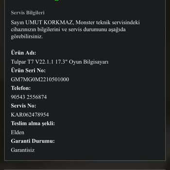 Monster Teknik Servis Hatalı Bakım