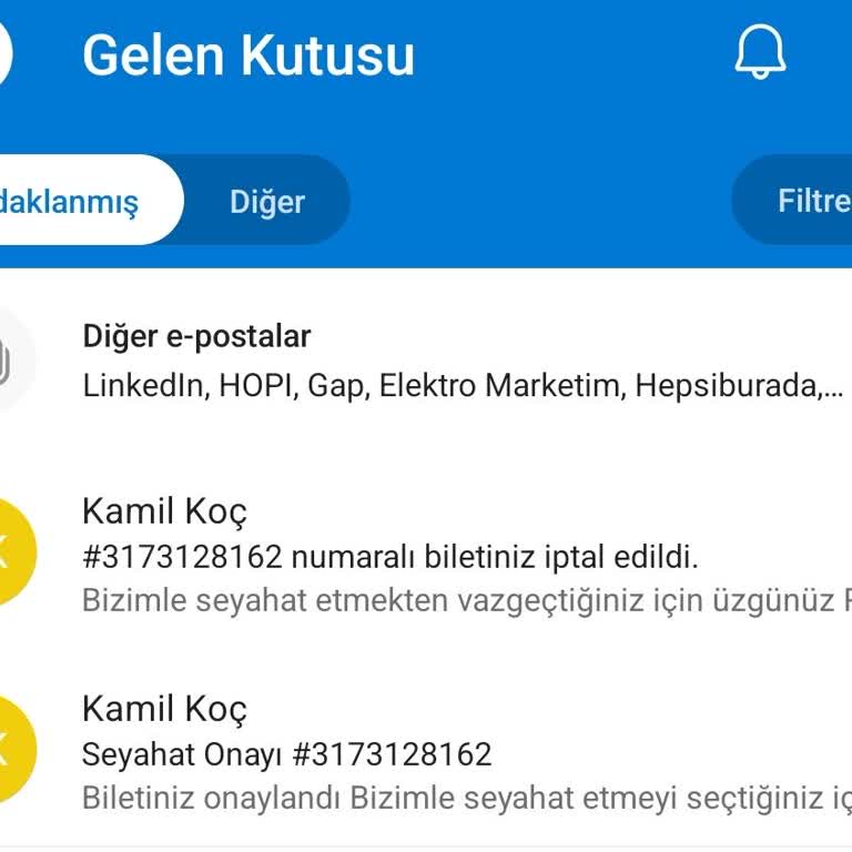 Kamil Koç Otobüs Biletimi İptal Etmişler