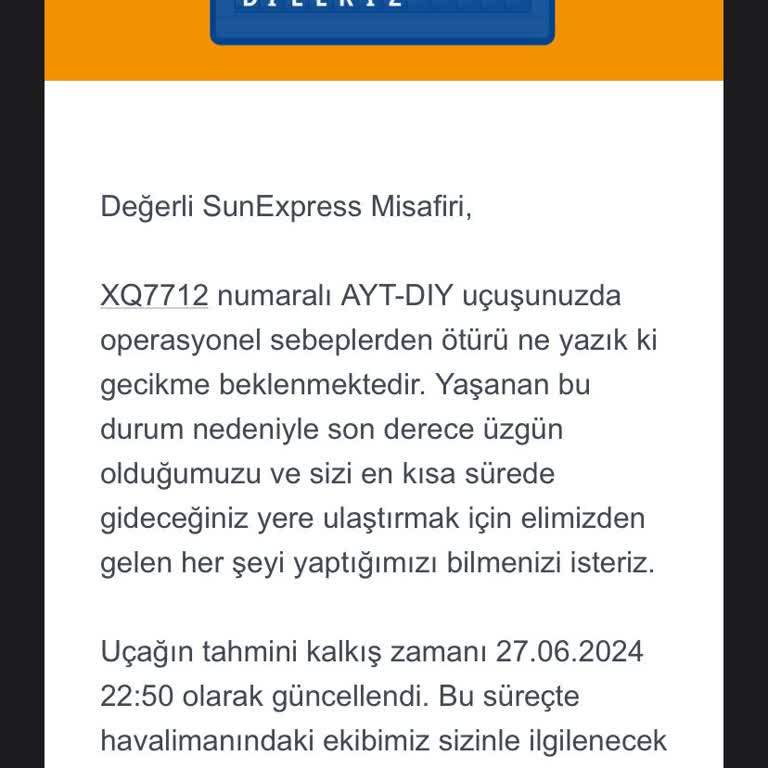 SunExpress Hava Yolları Uçak Rötarı 5 Saati Geçti