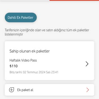 Vodafone Ek Paket Sorunu