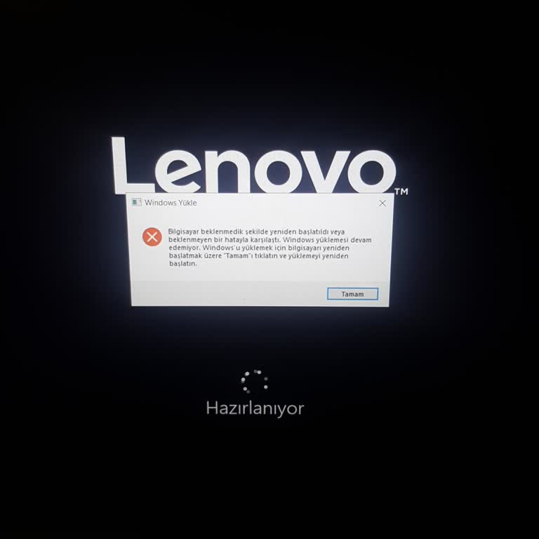 Lenovo Bilgisayar Lenovo Windows Kurulamadı Hatası!