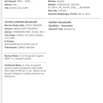 Arçelik Buzdolabı Pişmanlık Oldu