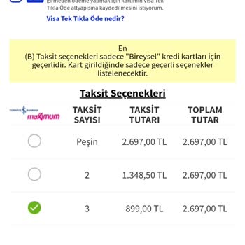 Media Markt Açıklamada Yazan Taksiti Ödeme Kısmında Çıkmıyor