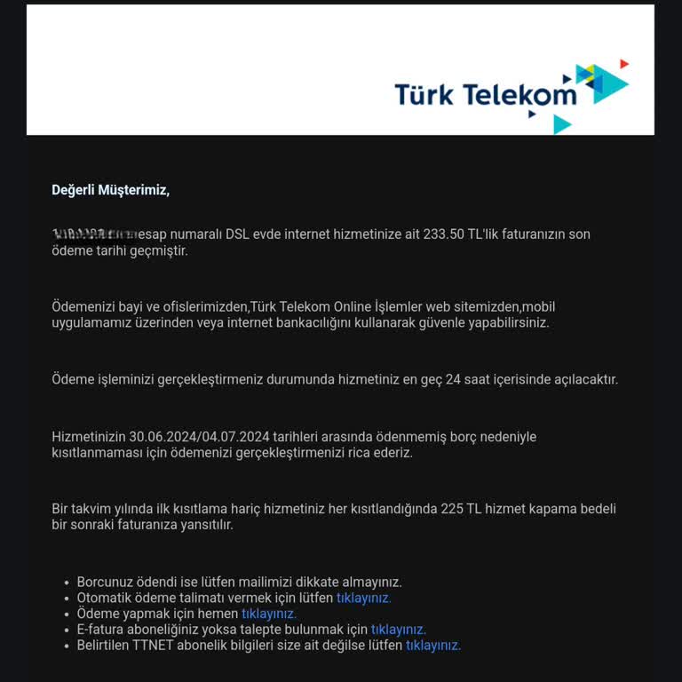 Türk Telekom Aba Altından Sopa Gösterilen Mail