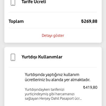 Vodafone Yurt Dışına Çıkmadığım Konuşmadığım Halde Faturaya Eklemiş
