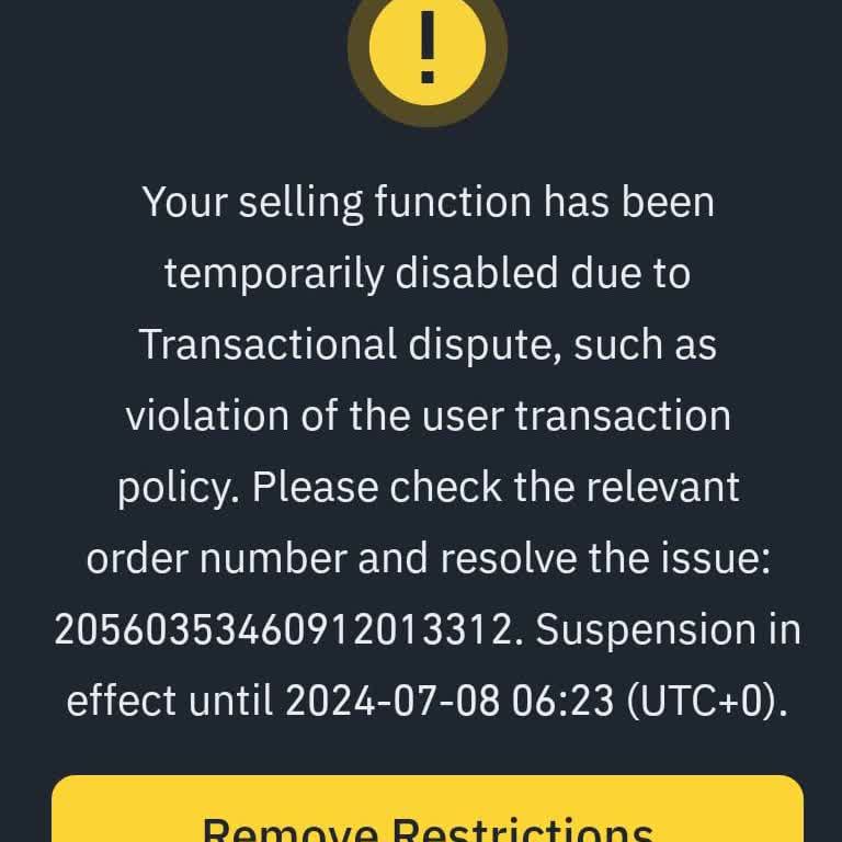 Binance Unjustly Closed P2P Trading And Frozen $700 Balance