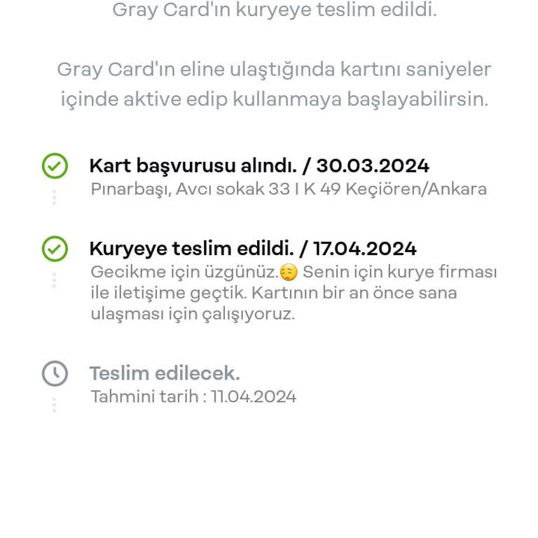 Papara Kartım Halen Gelmedi