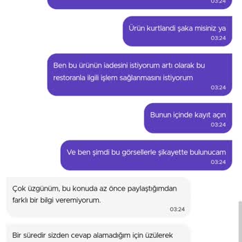 Getir Firmasından Sipariş Verdiğim Tatli Küflü Çıktı İadem Yapılmadı