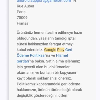 Gameloft Ürün Satın Alma Sorunu