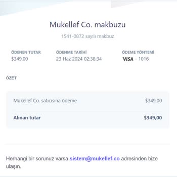 Mükellef (mukellef.co) Mukellef.co Sessizce Ve Habersizce Kartımdan 349$ Çekmiş İade Etmiyor.