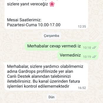 Gardrops Dan Gelen Fatura