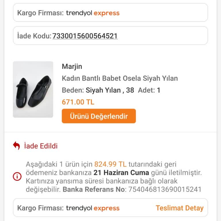 Marjin Ayakkabı İade Olmayan Ürün