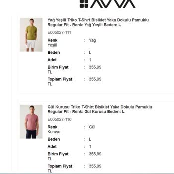 Avva Giyim Sipariş Verilen Ürünlerle Gelen Ürünler Arasında Benzerlik Yok