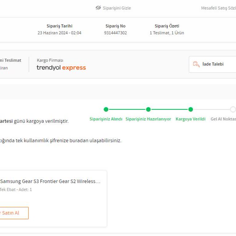 Trendyol Siparişimi Ve Para İademi Yapmıyor.