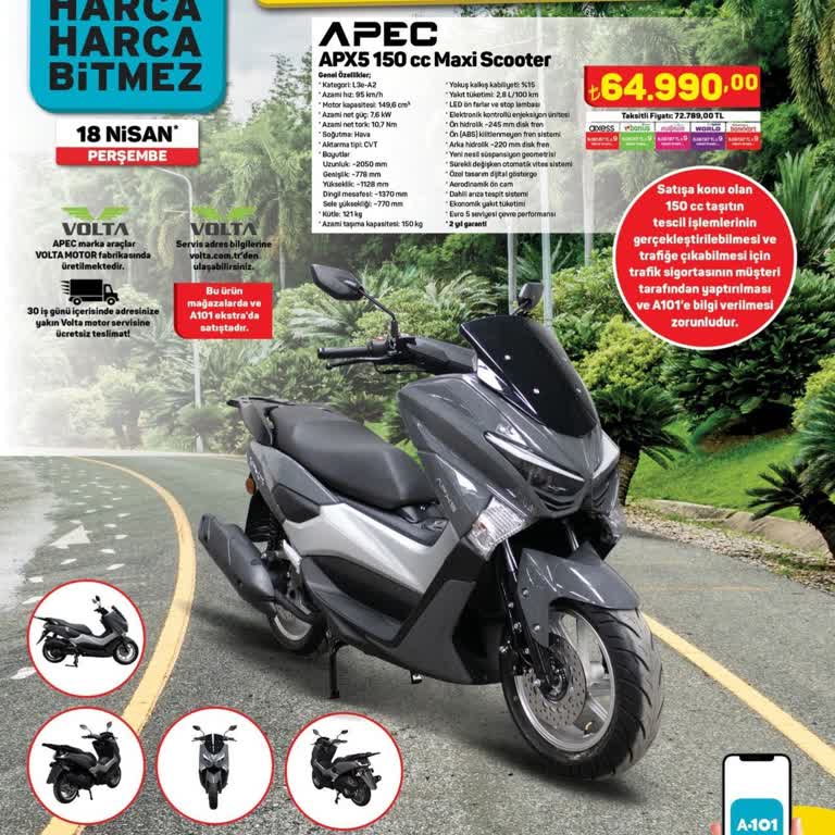 A101 Volta APEC Apx5 Mark Motorumun Satış Evrakı Vermiyor