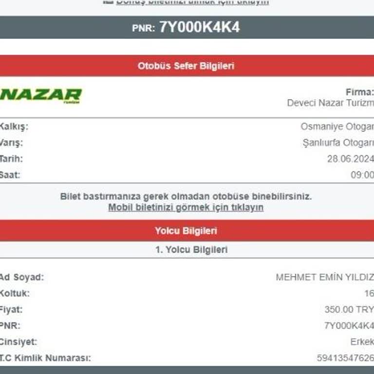 Deveci Nazar Turizm Biletim Hakkında Otobüs Zamanında Gelmedi