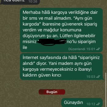 Holly Lolly Ürünüm Kargoya Verilmiyor