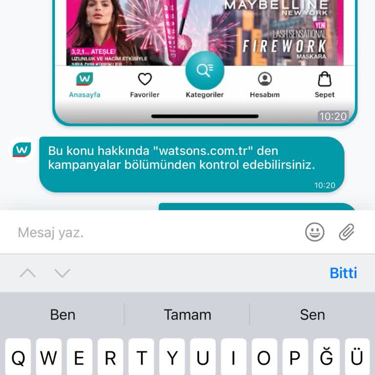 Watsons Müşteri Hizmetlerine Ulaşamama