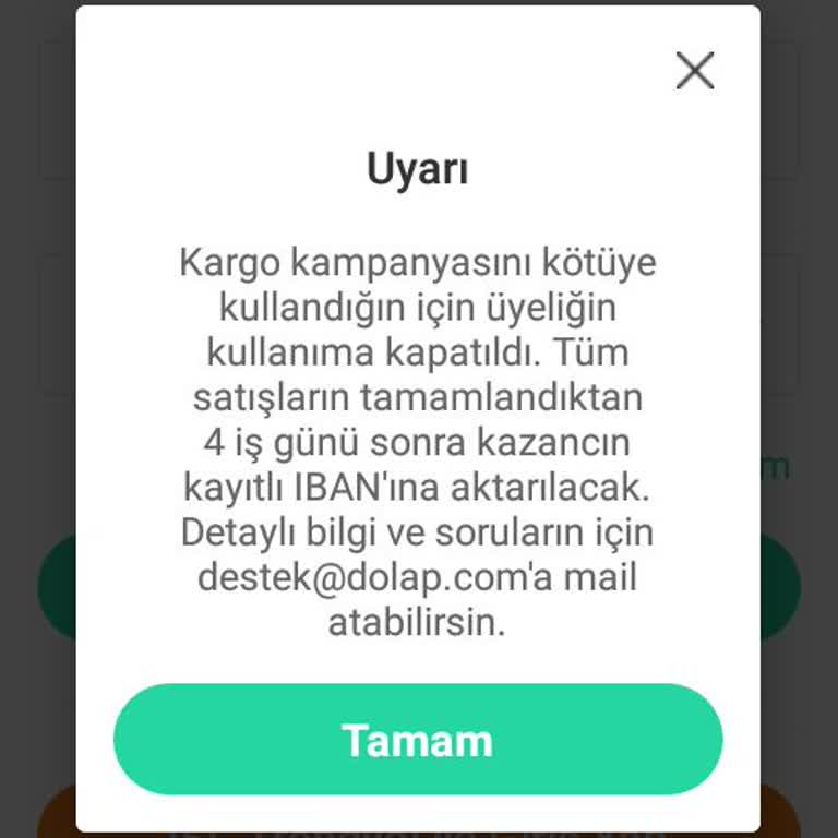 Dolap Usulsüz Yere Hesabımı Kapattı