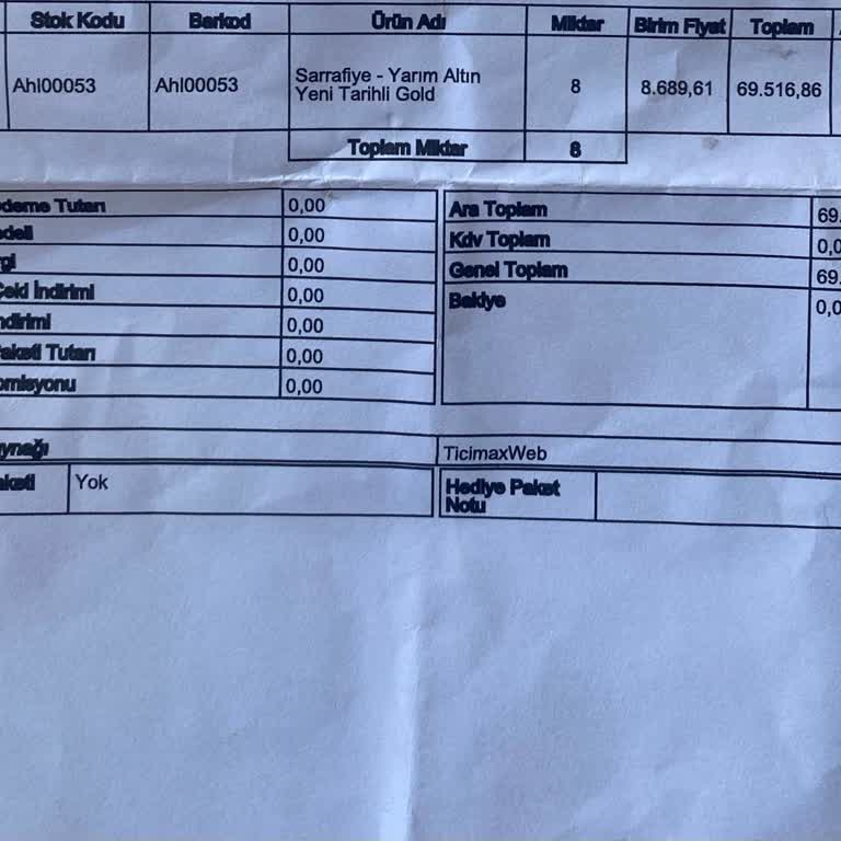 Ahlatcı Kuyumculuk Eksik Altın Yollama